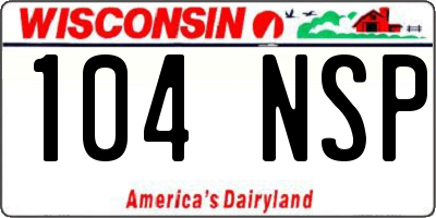 WI license plate 104NSP