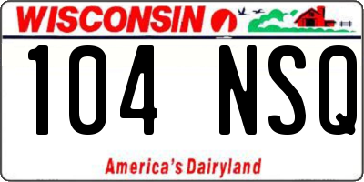 WI license plate 104NSQ