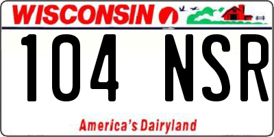 WI license plate 104NSR