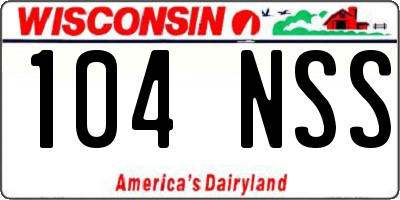 WI license plate 104NSS