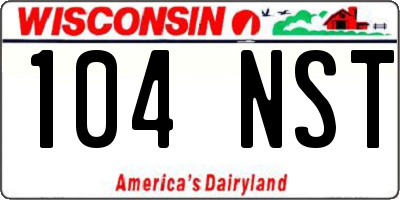 WI license plate 104NST