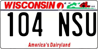 WI license plate 104NSU