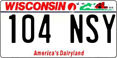 WI license plate 104NSY