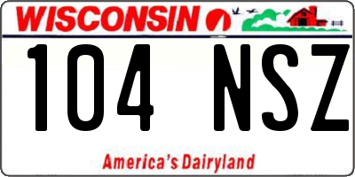 WI license plate 104NSZ