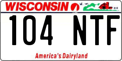WI license plate 104NTF