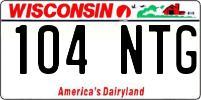 WI license plate 104NTG