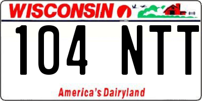 WI license plate 104NTT