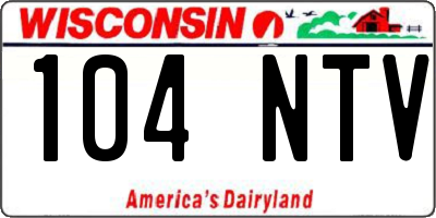 WI license plate 104NTV