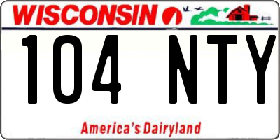 WI license plate 104NTY