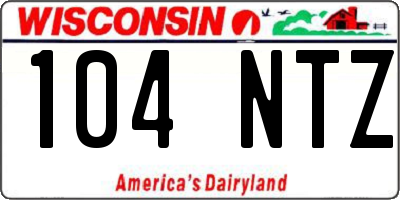 WI license plate 104NTZ