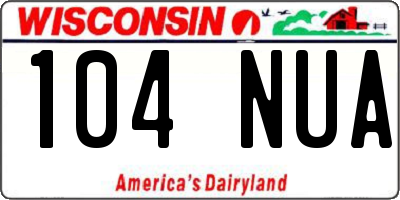 WI license plate 104NUA