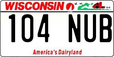 WI license plate 104NUB