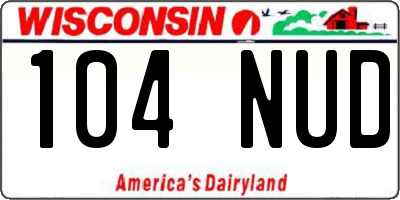 WI license plate 104NUD