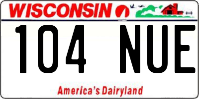 WI license plate 104NUE