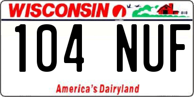 WI license plate 104NUF