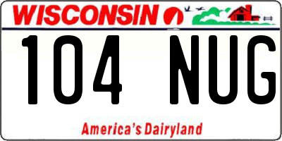 WI license plate 104NUG