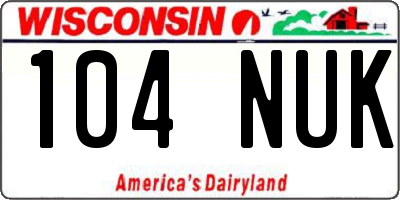 WI license plate 104NUK