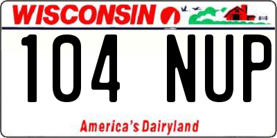 WI license plate 104NUP