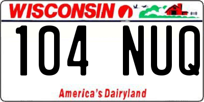 WI license plate 104NUQ
