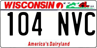 WI license plate 104NVC