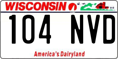 WI license plate 104NVD