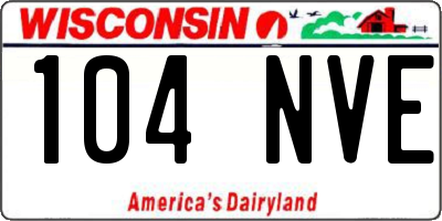 WI license plate 104NVE