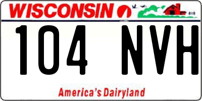 WI license plate 104NVH