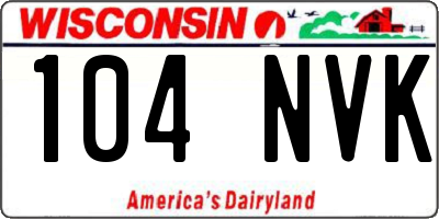 WI license plate 104NVK