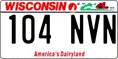 WI license plate 104NVN