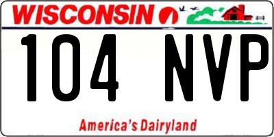 WI license plate 104NVP