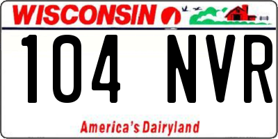 WI license plate 104NVR