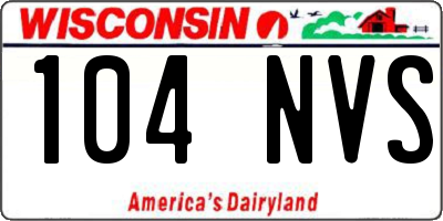 WI license plate 104NVS