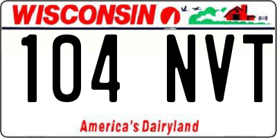 WI license plate 104NVT