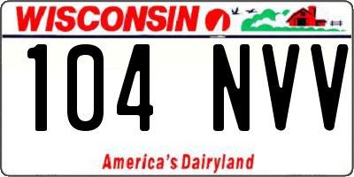 WI license plate 104NVV