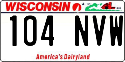 WI license plate 104NVW