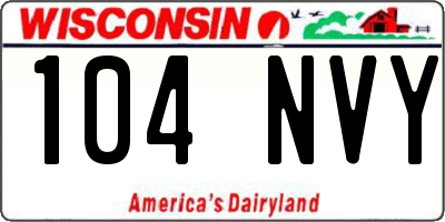 WI license plate 104NVY