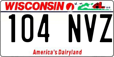 WI license plate 104NVZ