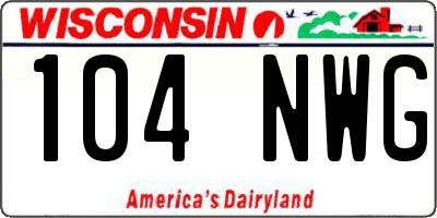 WI license plate 104NWG