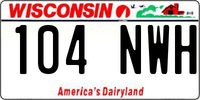 WI license plate 104NWH