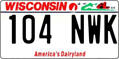 WI license plate 104NWK