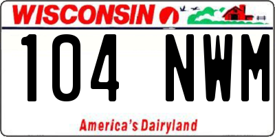 WI license plate 104NWM
