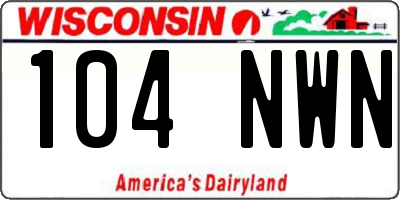 WI license plate 104NWN