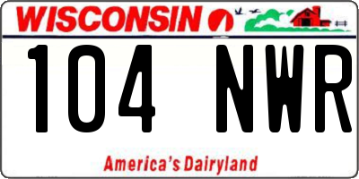 WI license plate 104NWR