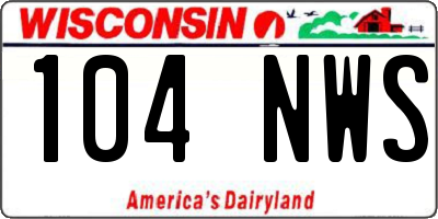 WI license plate 104NWS