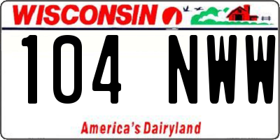 WI license plate 104NWW