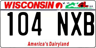 WI license plate 104NXB