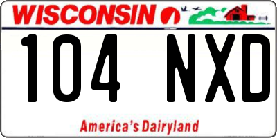 WI license plate 104NXD