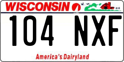 WI license plate 104NXF
