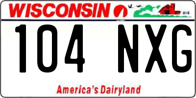 WI license plate 104NXG
