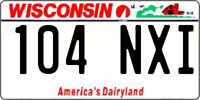 WI license plate 104NXI